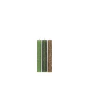 Frosty Green Mix Taper Candle 2x15cm