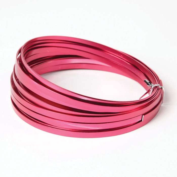 ALUMINIUM WIRE PLAT STRONG PINK 1mm x 5mm 100GR