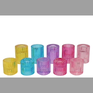 Bicolore Candle H Color Mix Round Ass Set Of 2 5,5x7cm Nm