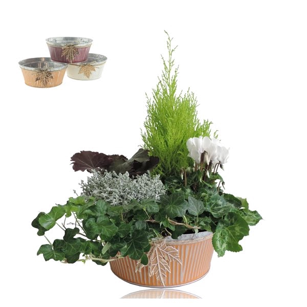 <h4>Collectie Autumn Leaf Arrangement in Zinken Schaal 25 cm</h4>