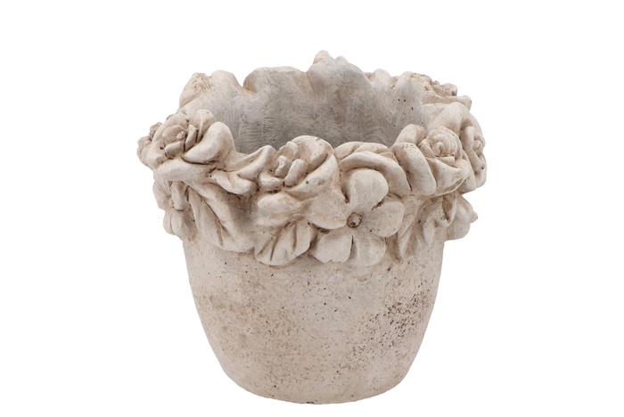 Concrete Saint Antique Flower Pot Round 18x17x16cm