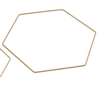METAL HEXAGON 20CM GOLD