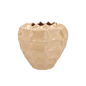Lima Beige Vase Carve 30x30x28cm