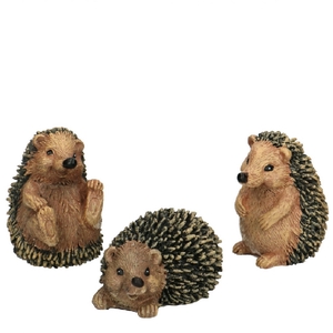 Herfst Deco egel 12cm ass.