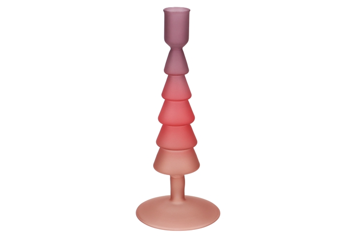 Nova Red Candle Holder Tricolor 9x9x22cm