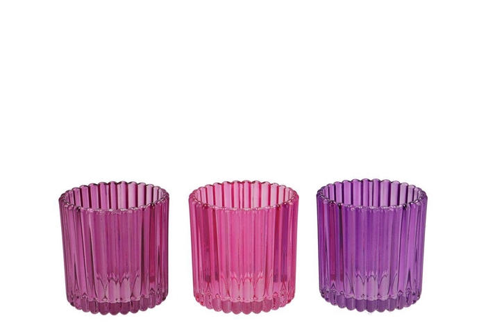 <h4>Roman Sky Purple Mix Glass Candle Holder Ass 9x9x9cm Nm</h4>