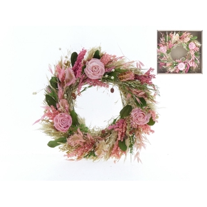 Wreath Ø30cm Pink 95720