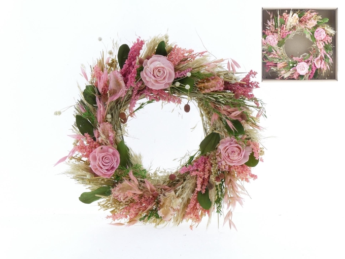 <h4>Wreath Ø30cm Pink 95720</h4>