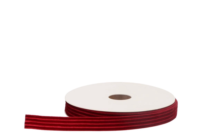 <h4>Ribbon Velvety Stripe Bordeaux 10mx15mm</h4>