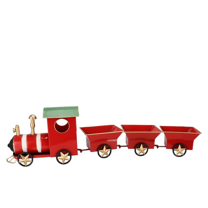 <h4>Kaya Red Train Deco Metal 95x16x26cm</h4>