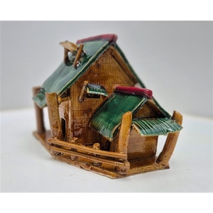Chinese house ( glazed, two colours), height 18 cm, box 1 pcs.