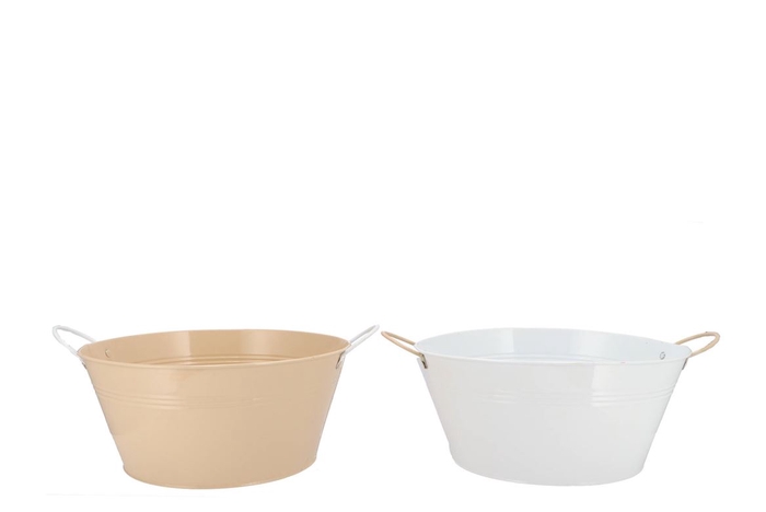 <h4>Zinc Basic White/sand Ears Bowl 30x14cm</h4>