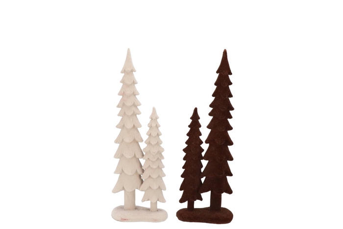 X-mas Flock Brown Sand Pine Tree Ass 9x6x25cm