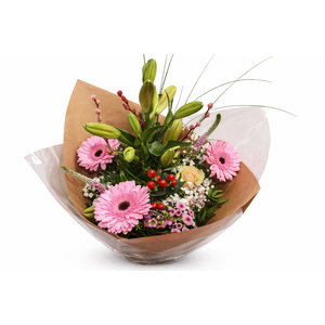 Boeket etage nieuw roze