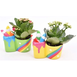 Keramiek potloodpot ov. mix 12x8cm