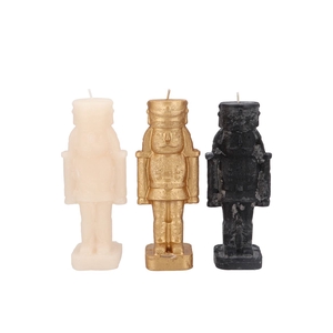 Candle Frosty Nutcracker Black Mix 6x6x16cm