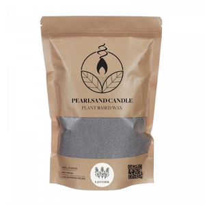 Kaars Pearlsand 400gr+4lont Lavender