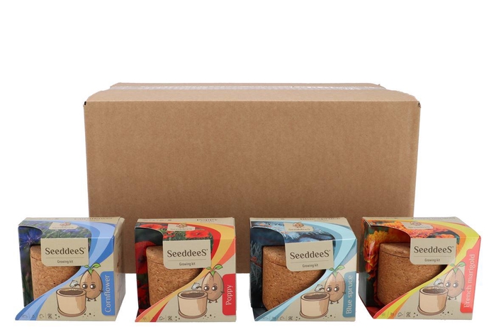 <h4>Greengift Poppy Spruce Tagetes Corn Mix Cork 8x11x10cm</h4>