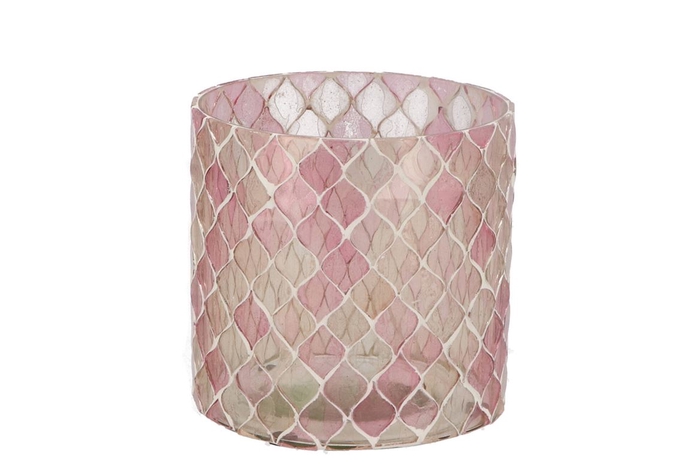 <h4>Glowing mosaic pink mix t-lights 10x10cm</h4>