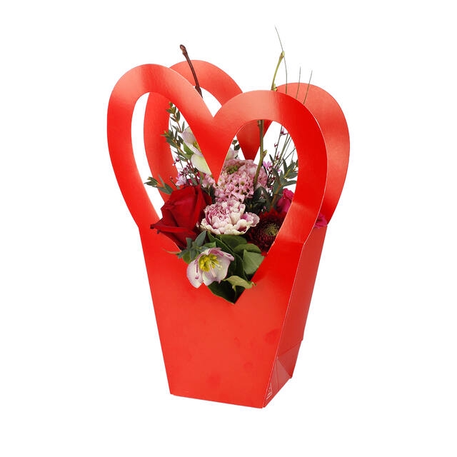 <h4>Bag Single Heart 11x10xH20.5/40cm red 10/bag</h4>