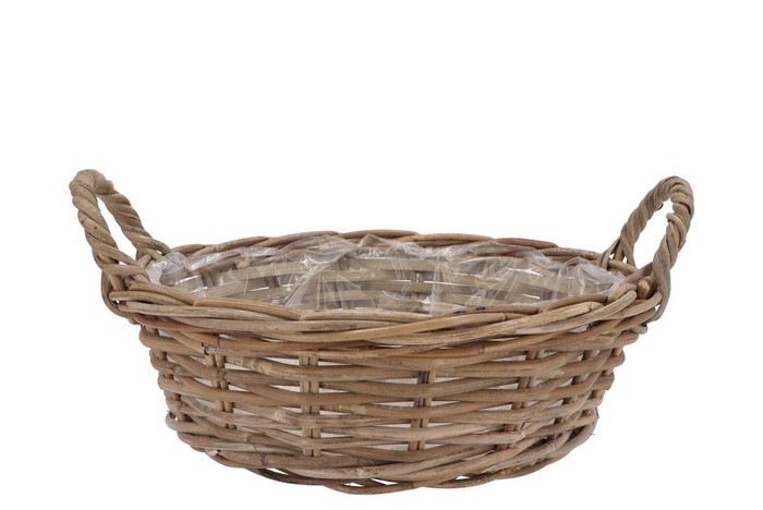 <h4>Rattan Kuboo Basket Low Ears 35x13cm</h4>
