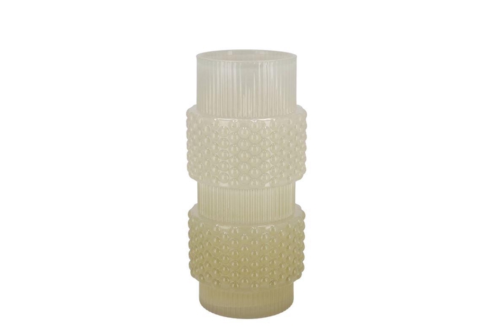 <h4>Mae Nordic Green Vase Structure Tricolor 12x12x26cm Nm</h4>