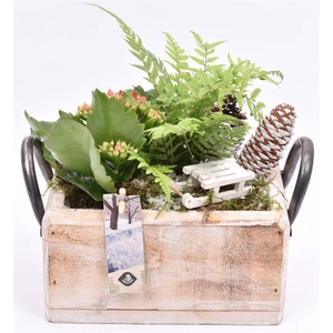 Hout rechthoek met handvat 20x13cm