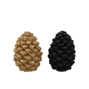 Jingle Gold/black Pinecone Ass 7x7x10cm Nm