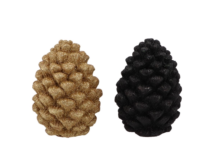 <h4>Jingle Gold/black Pinecone Ass 7x7x10cm Nm</h4>