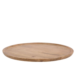 Mumbai Mango Wooden Tray Round Small Edge 44x44x2cm Nm