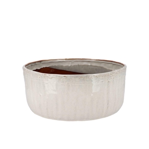Iron Stone White Bowl Round 30x30x13cm