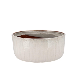 Iron Stone White Bowl Round 30x30x13cm