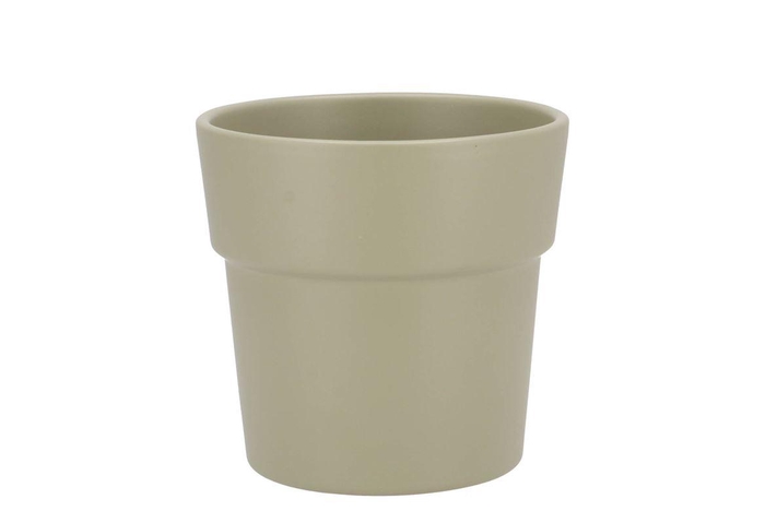 Ceramic Pistache Matt Pot Orchid Edge 13x12,5cm