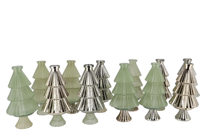 Jazz Nordic Green Vase X-mas Tree Ass 11x22cm Nm