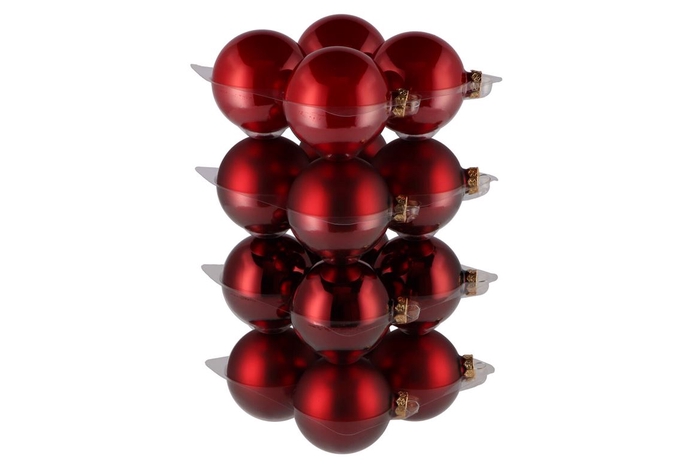 <h4>Glass Ball Christmas Red 80mm P/16</h4>