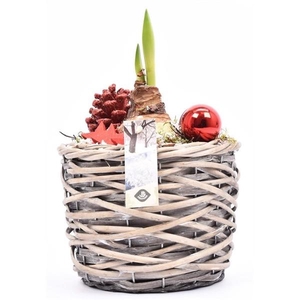 Wilg mand grijs 18cm