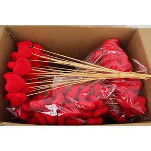 Stick Heart Flock Red  7,5cm