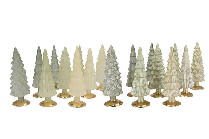 <h4>Twinkle Nordic Green Mix Glass Tree Matt Ass 10x30cm</h4>