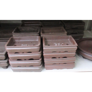 Bonsai pot rectangle, brown unglazed (21x16,5x4,5)