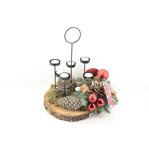 arr5 Kerst MB - Hout schijf XL 6wax red