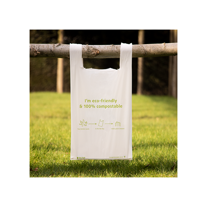 <h4>HEMDDRAAGTASJES BIOPLASTIC 27X50CM 500PCS -BIO-</h4>