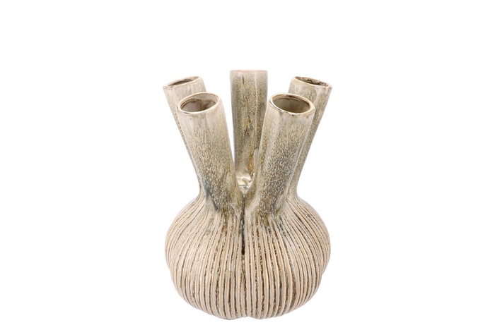 <h4>Aglio Straight Green Vase Active Glaze 16x16x19cm Nm</h4>