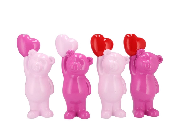 <h4>Love Sweet Fuchsia Mix Bear Heart Ass 15x15x32cm</h4>