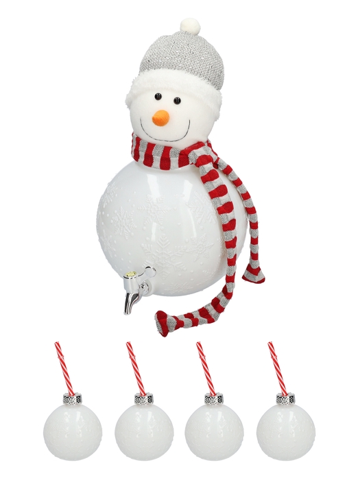 <h4>DF11-666564400 - Set/5 Snowman dispenser d23.5/28xh40 white</h4>