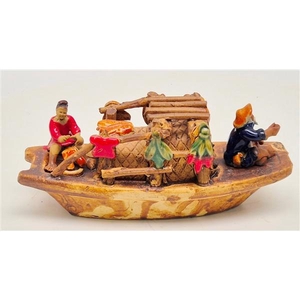 chinese boat ( glazed,), height 8 cm, box 5 pcs.