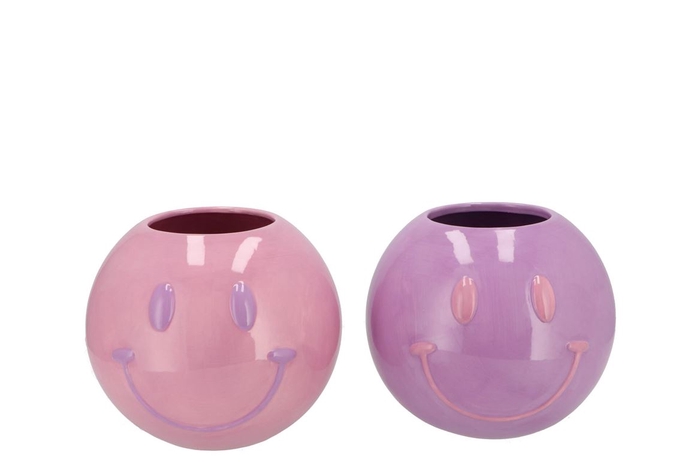 <h4>Smiley Dreamy Purple Mix Vase Ass 15x15x12cm</h4>