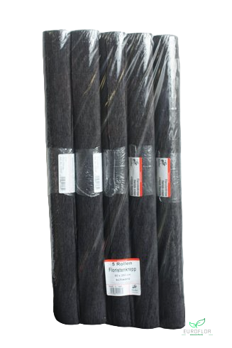 FLORISTENCREPE 50CM*2,5M BLACK 5 ROLLEN