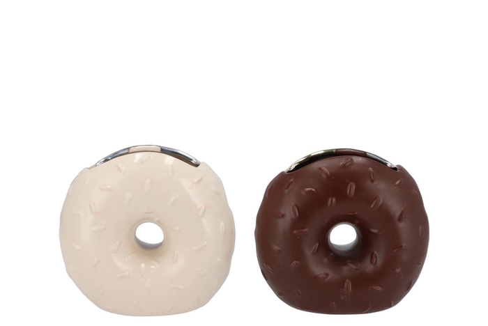 <h4>Candy Donut Choco/white Vase Ass 11x6x11cm</h4>