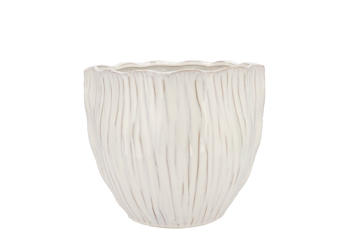 Lima White Pot Round 13x13x11cm