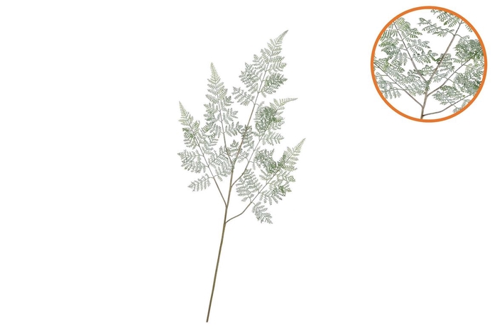 Silk Fern Forest Green Snowy 106cm